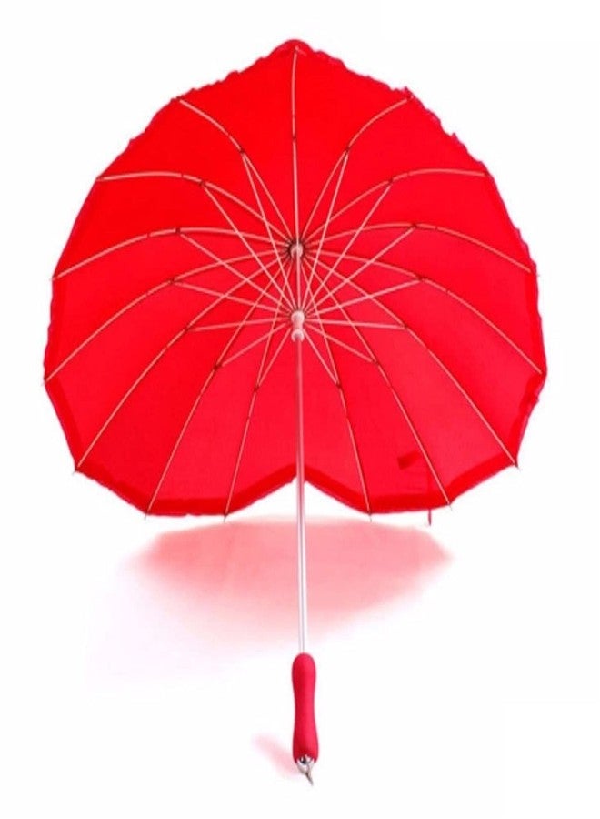 SOniLEX Selling Uniqness UNIq Heart-Shaped Design Windproof and Anti-UV Durable Rain and Sun Umbrella (Red) - Image 1